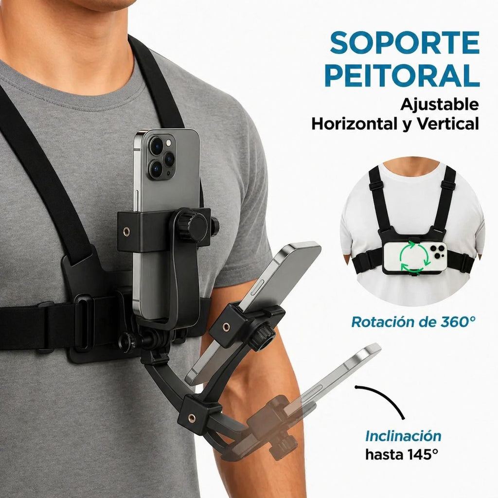 SOPORTE PECHO PARA CELULAR 360°